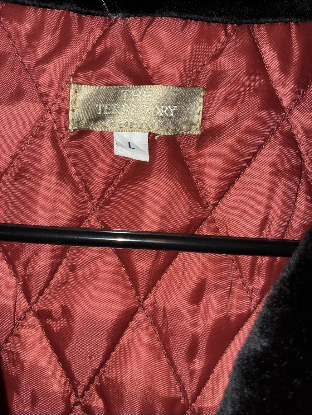 The Territory Ahead Women Red Brown Barn Coat with Black Faux-Fur Trim  Vintage - Picture 2 of 5